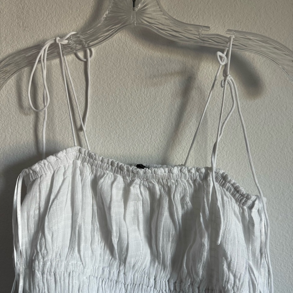J. Crew White Ruched Peplum Tie-Strap Camisole - Picture 4 of 11